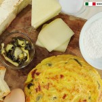 Ingredienti per la Ricetta della Dieta Mediterranea "Frittata di Zucchine a Filetto e Formaggio Pecorino Fresco"